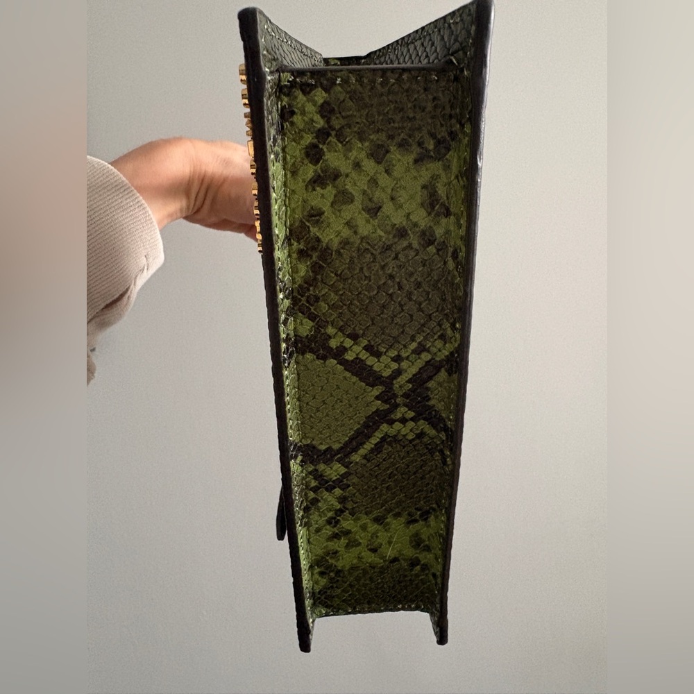 Jacquemus Green Snake-Embossed Le Chiquito Long Bag - Picture 4 of 6